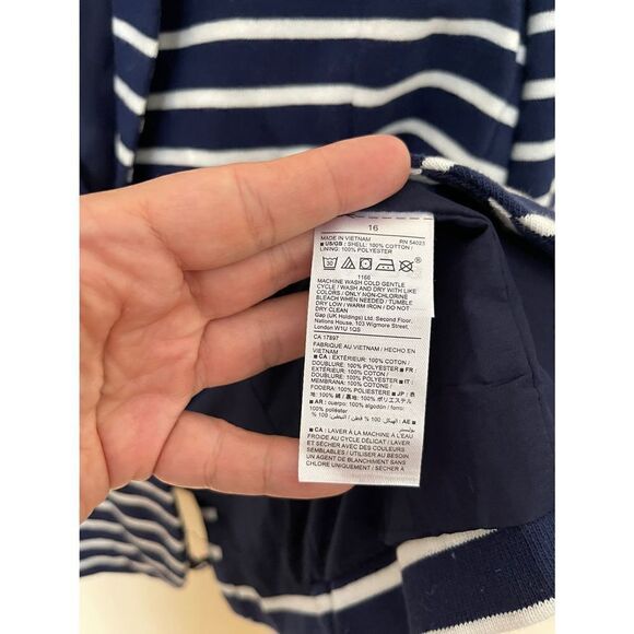 GAP Sz 16 Striped Navy&White Striped Jacket. - Picture 2 of 6